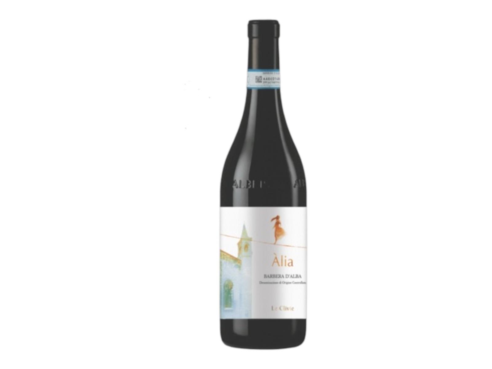 Bottle of Le Clivie Barbera D'Alba DOC red wine
