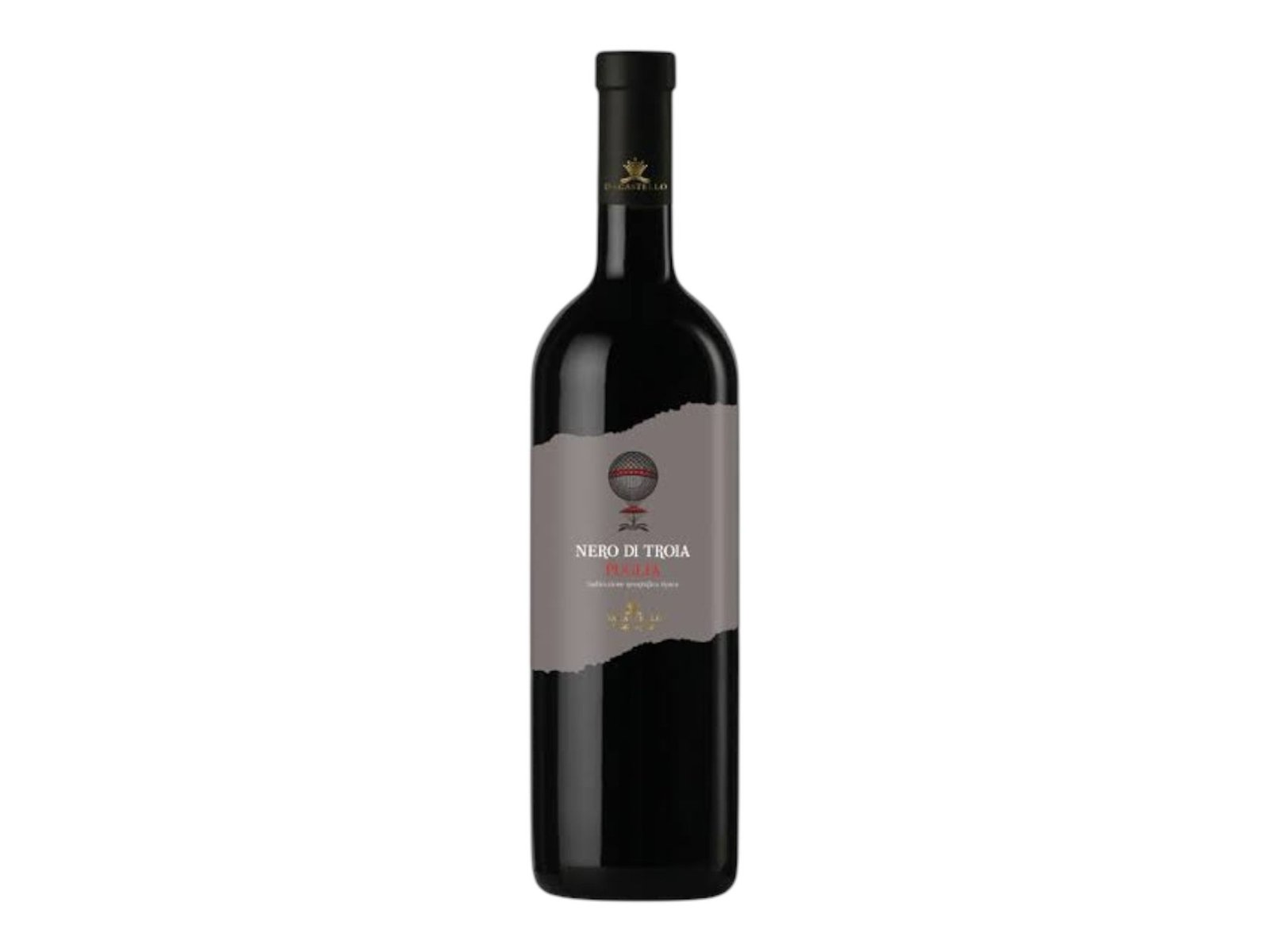 A bottle of Dacastello Nero Troia Puglia IGT redb wine